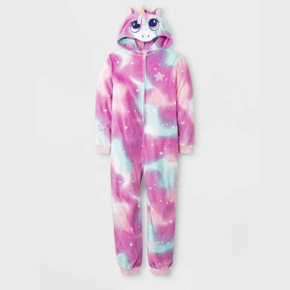Cat & Jack Pajamas Cat Jack Girls Pink Unicorn Union Suit Pajamas